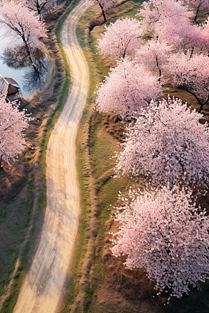 春季桃花桃花林花卉摄影图