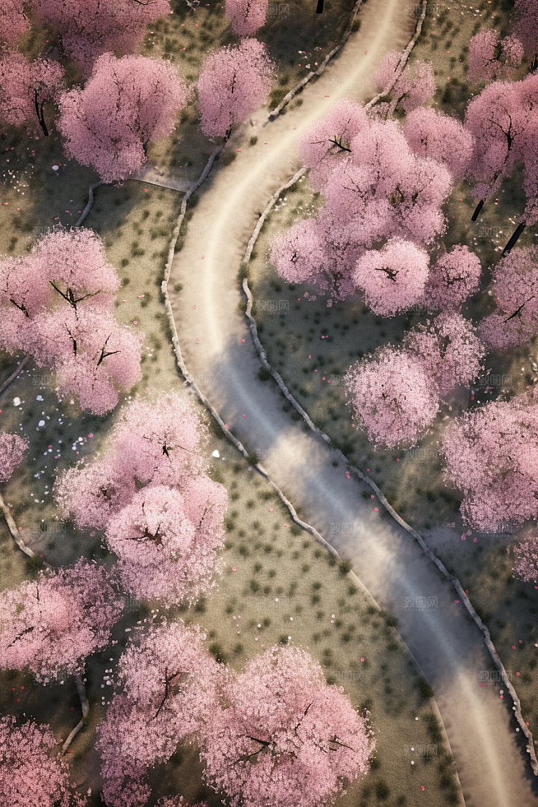 春季桃花桃园高清摄影图