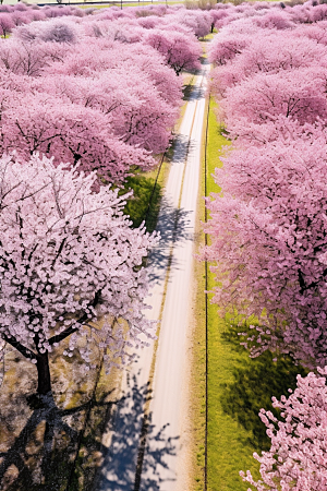 春季桃花花卉桃园摄影图