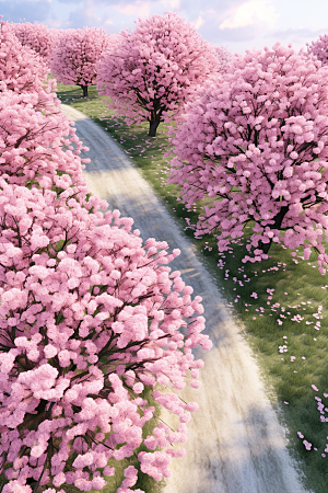 春季桃花高清桃园摄影图