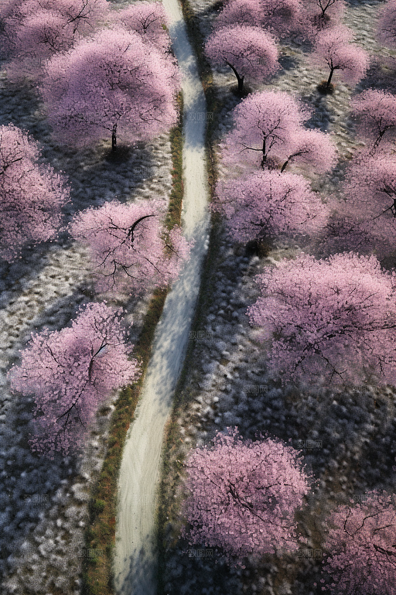 春季桃花桃花林桃园摄影图