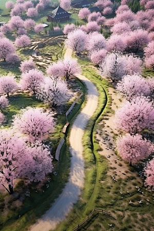 春季桃花风景高清摄影图