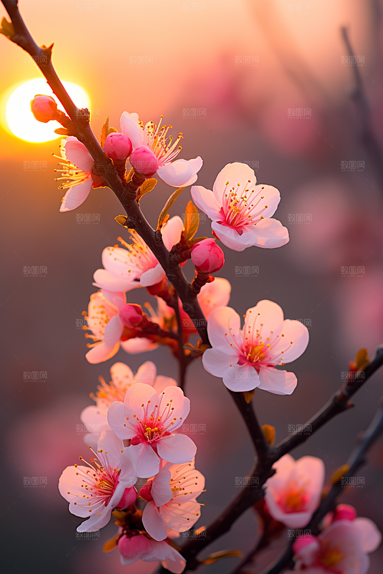 春季桃花高清山花烂漫摄影图