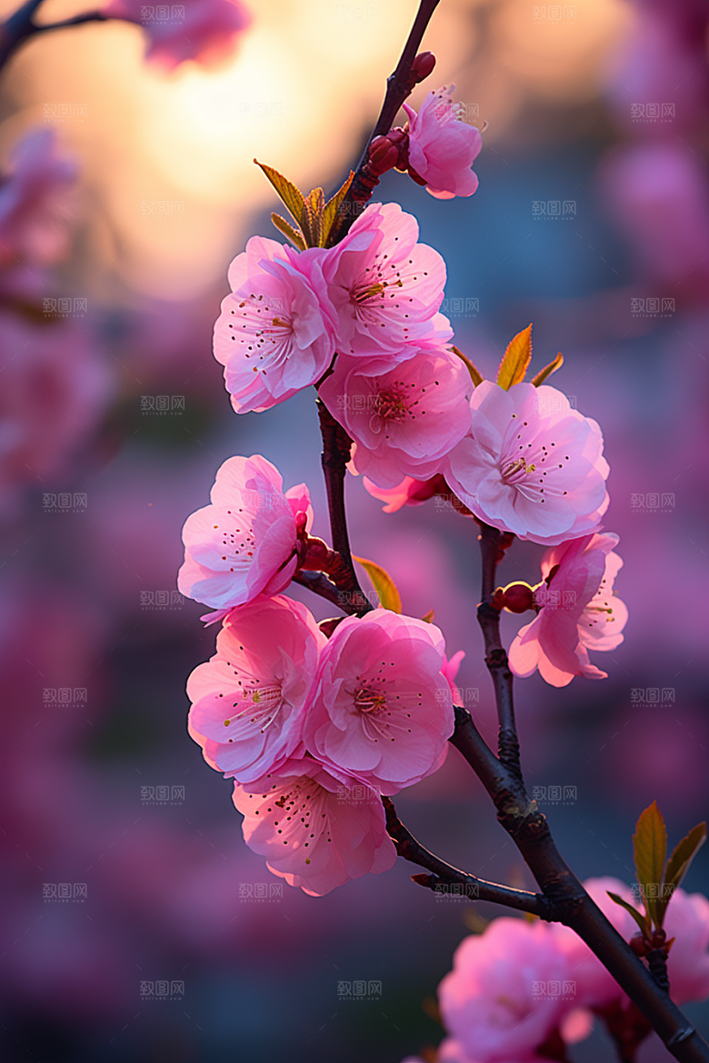 春季桃花美丽风景摄影图