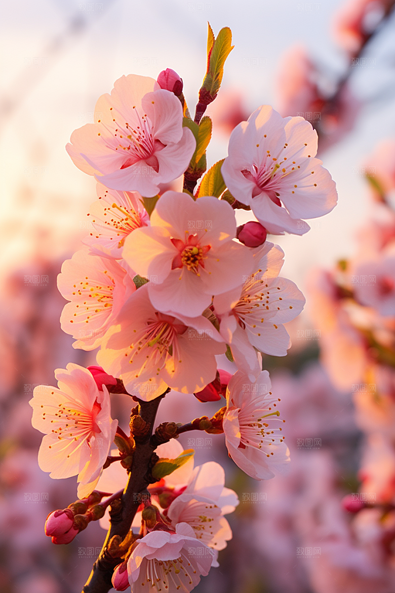 春季桃花春天桃花林摄影图