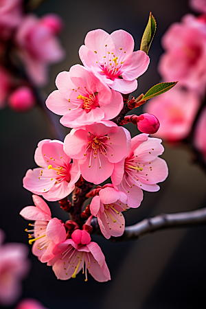 春季桃花桃花林山花烂漫摄影图