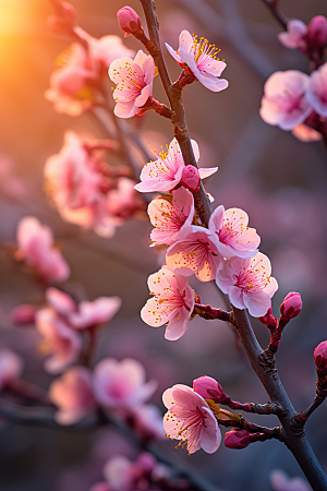 春季桃花花卉风光摄影图