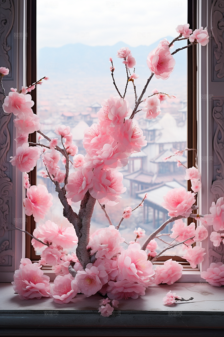 春季桃花风景桃园摄影图