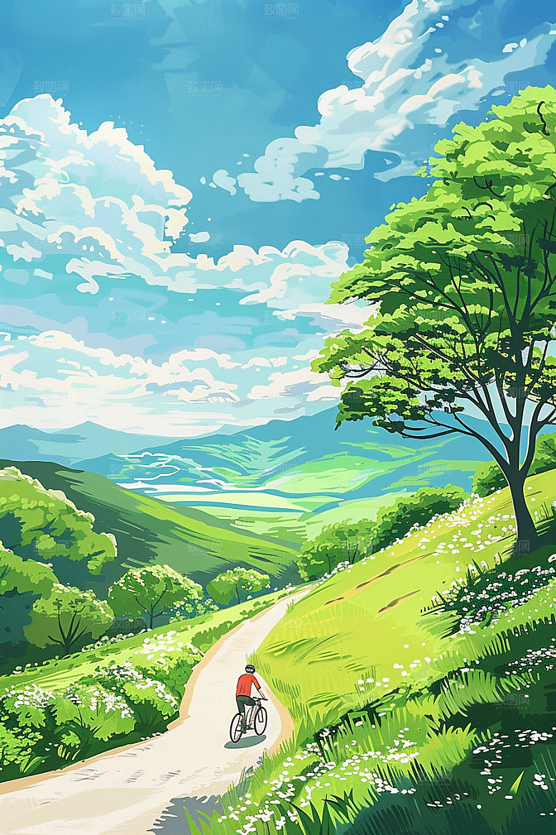清明踏青户外春游插画