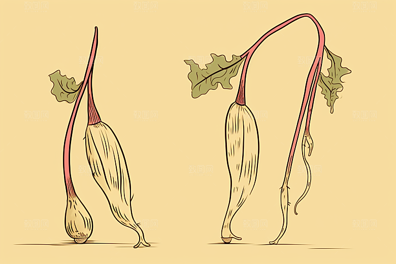 天麻保健植物插画