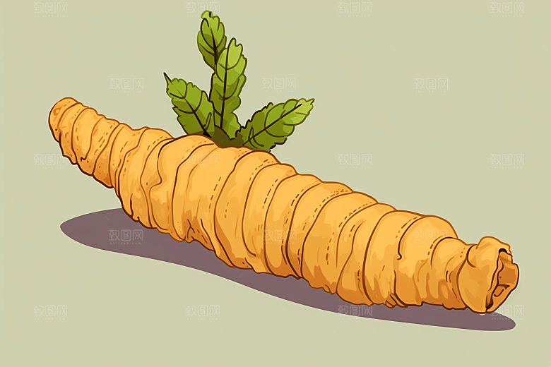 天麻药方中草药插画