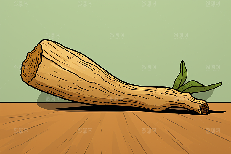 天麻保健中药材插画