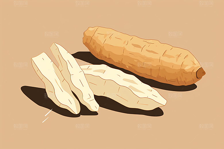 天麻手绘中医插画