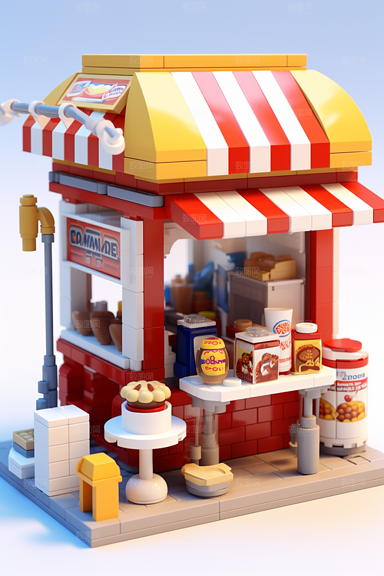 街边小摊C4D3D模型
