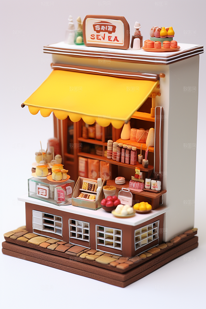 街边小摊微缩食品店模型