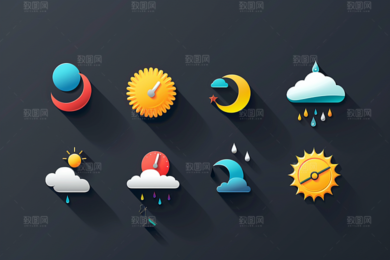 天气图标高清彩色素材