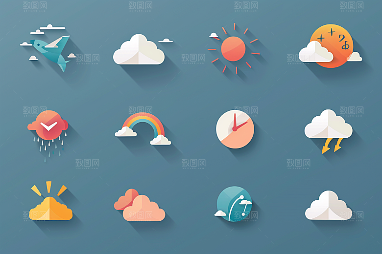 天气图标高清天气预报素材