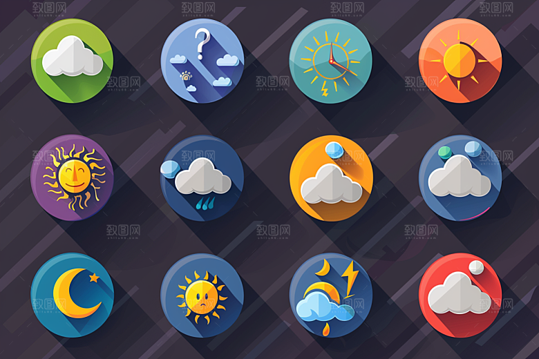 天气图标设计感界面素材