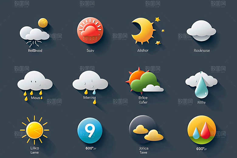 天气图标图形设计感素材