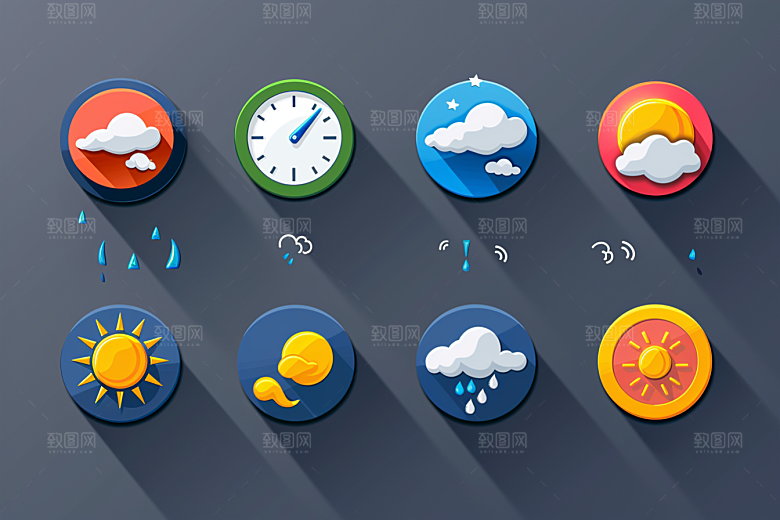 天气图标图形晴雨表素材