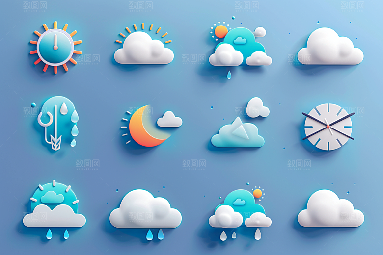 天气图标UI界面素材