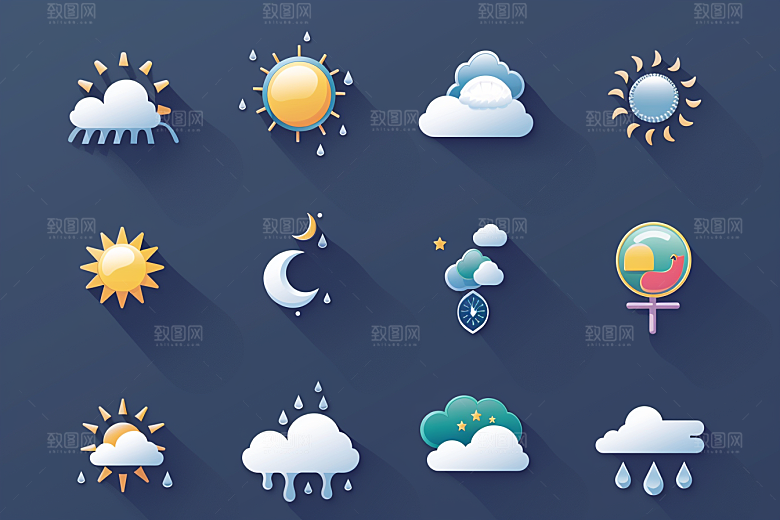 天气图标UI天气预报素材
