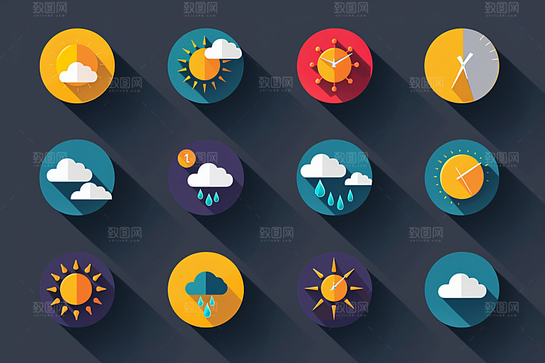 天气图标晴雨表界面素材