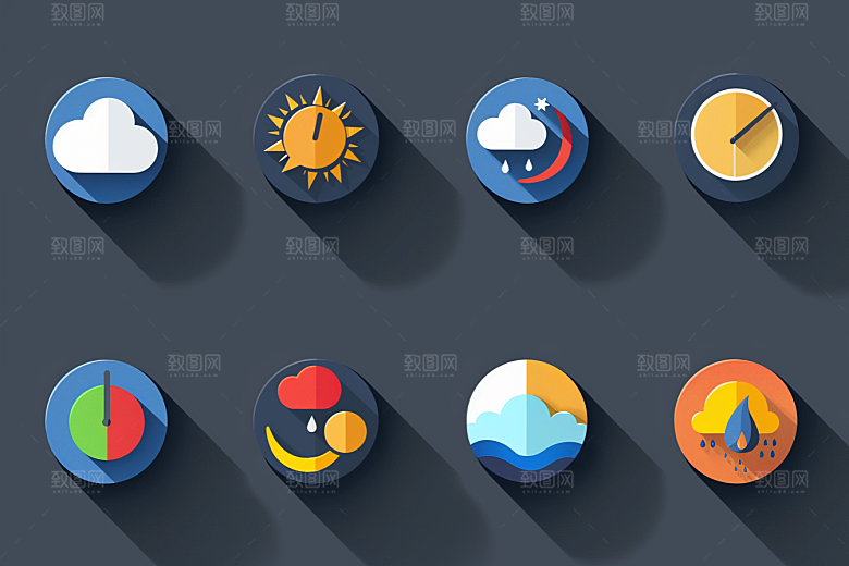 天气图标图形天气预报素材