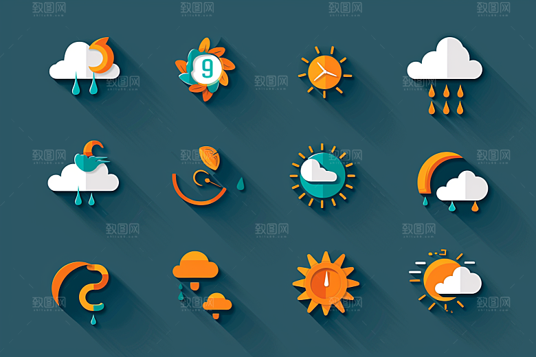 天气图标高清彩色素材
