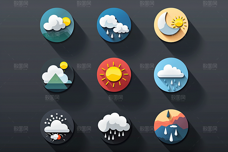 天气图标高清简约素材