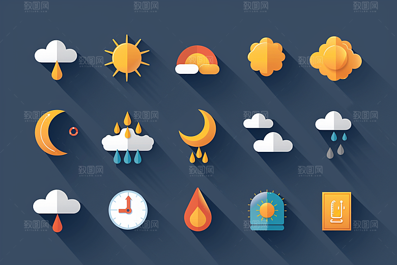 天气图标简约图形素材