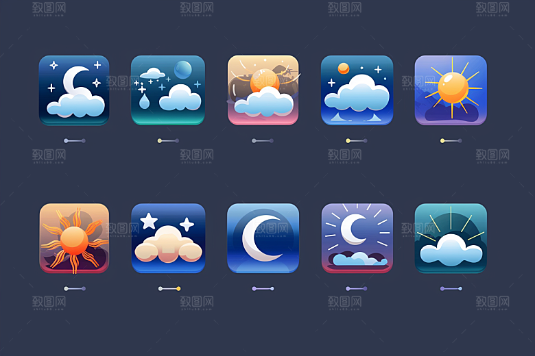 天气图标高清界面素材