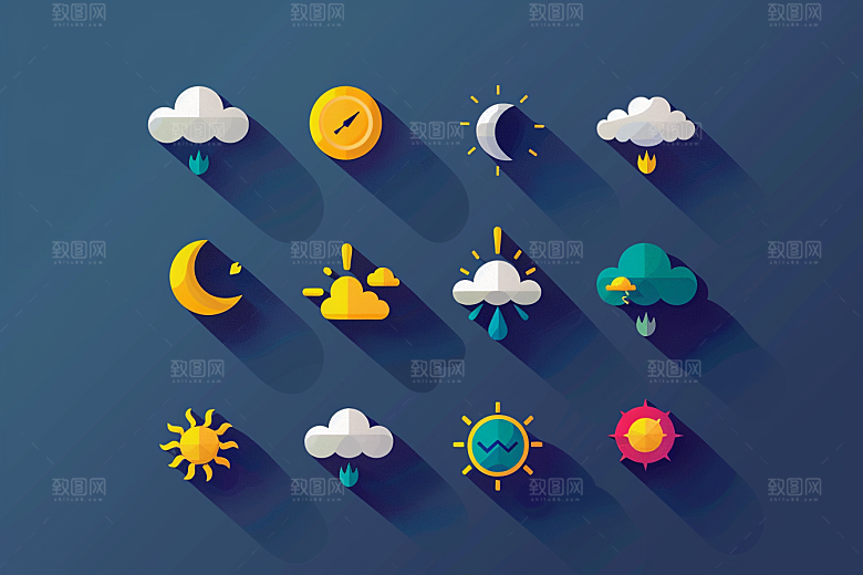 天气图标界面UI素材