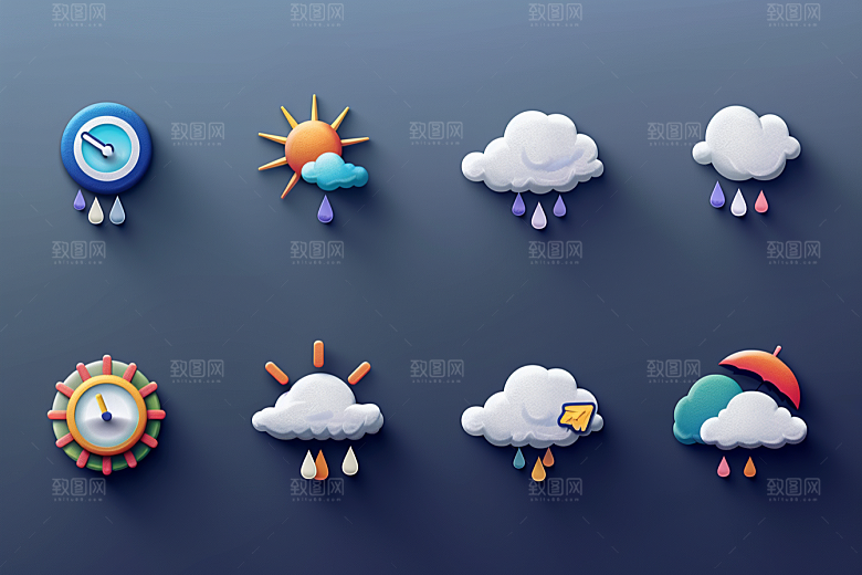 天气图标设计感UI素材