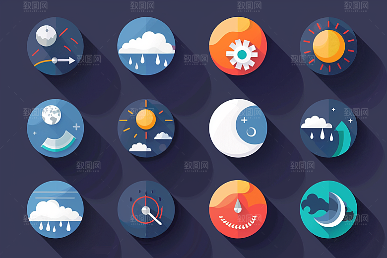 天气图标晴雨表高清素材