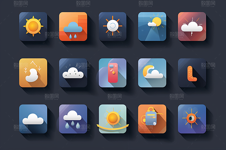 天气图标晴雨表质感素材