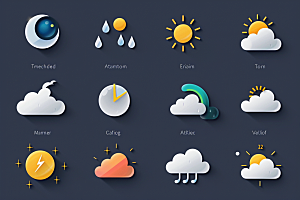 天气图标图形界面素材