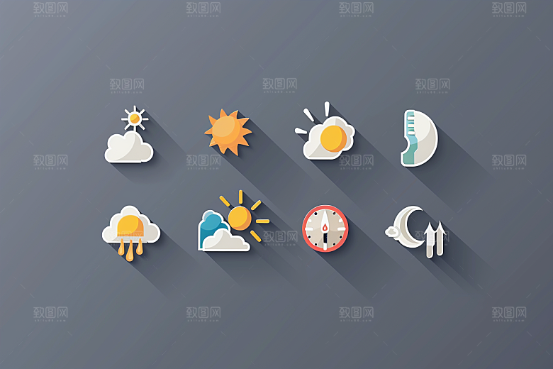 天气图标界面设计感素材