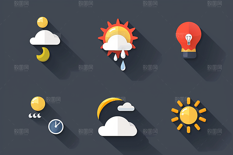 天气图标高清天气预报素材