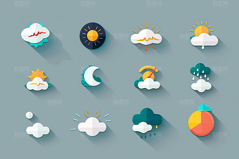 天气图标晴雨表图形素材