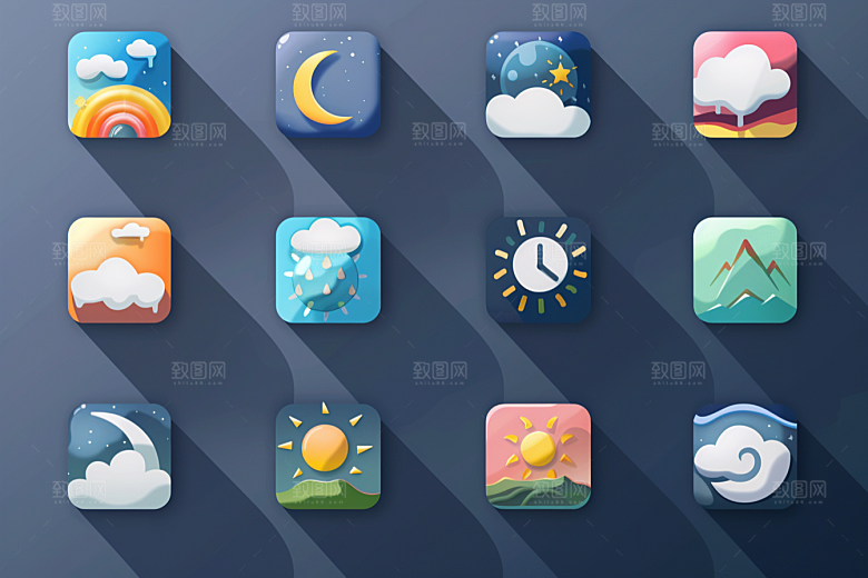 天气图标晴雨表图形素材