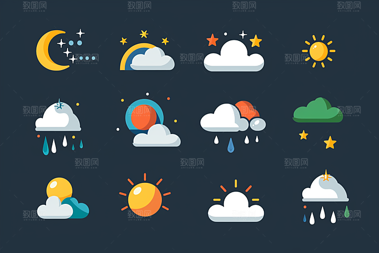 天气图标UI图形素材