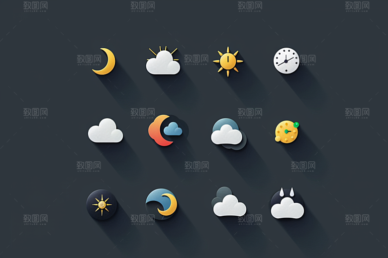 天气图标界面晴雨表素材