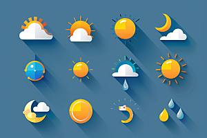 天气图标简约天气预报素材