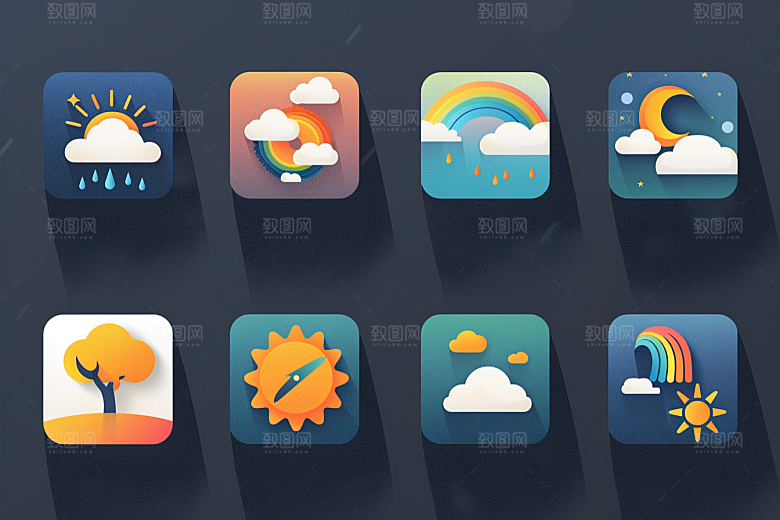 天气图标高清简约素材