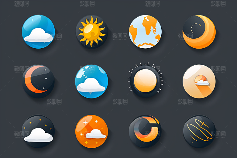 天气图标设计感天气预报素材