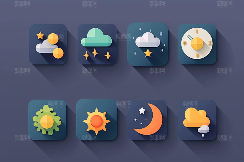 天气图标质感晴雨表素材