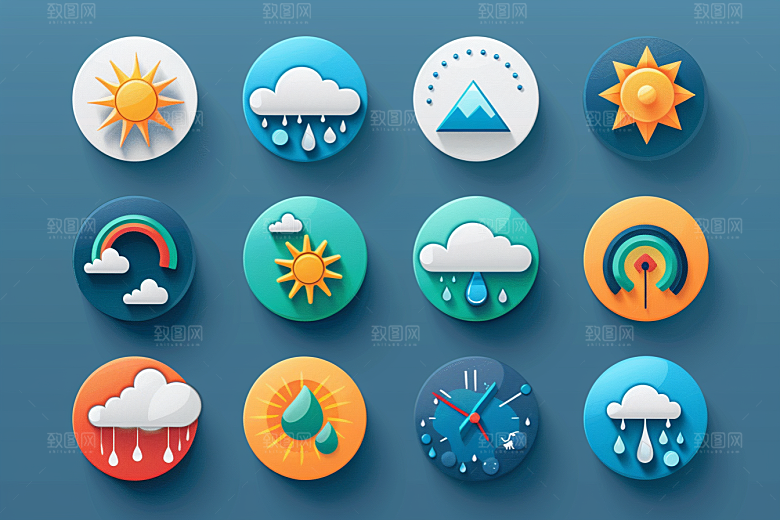 天气图标界面晴雨表素材