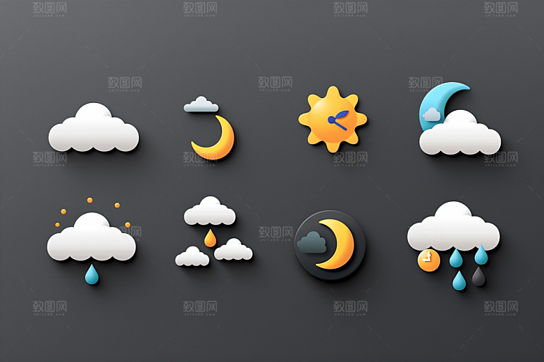 天气图标天气预报高清素材