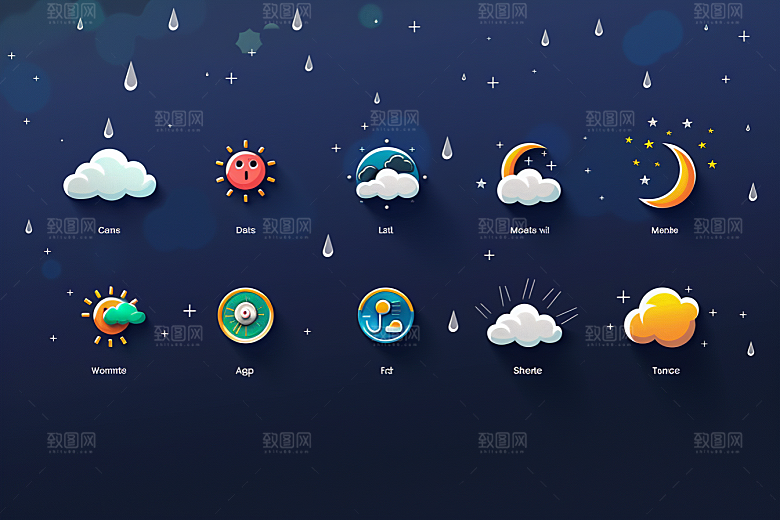 天气图标高清界面素材